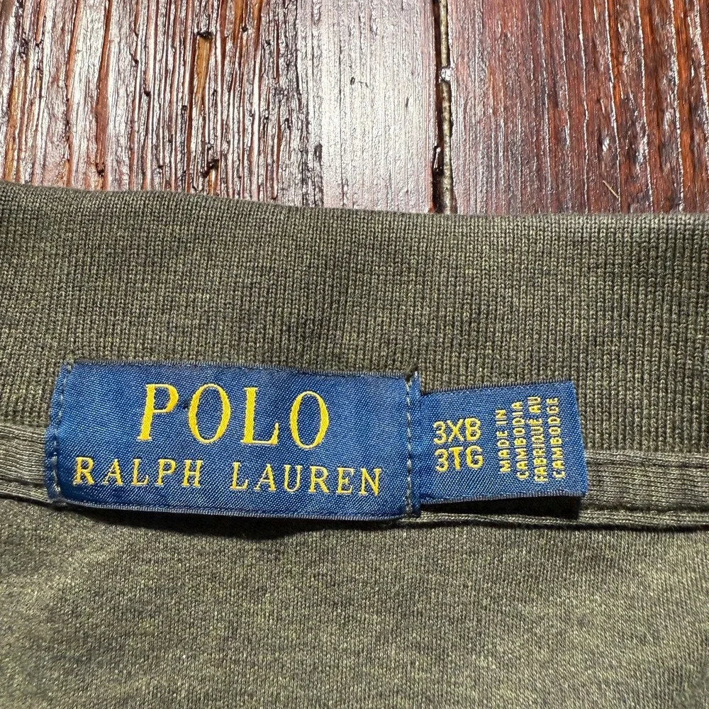 Polo Ralph Lauren Shirt‎ Mens 3XB Gray Long Sleeve Polo Big Tall Flesh Pony